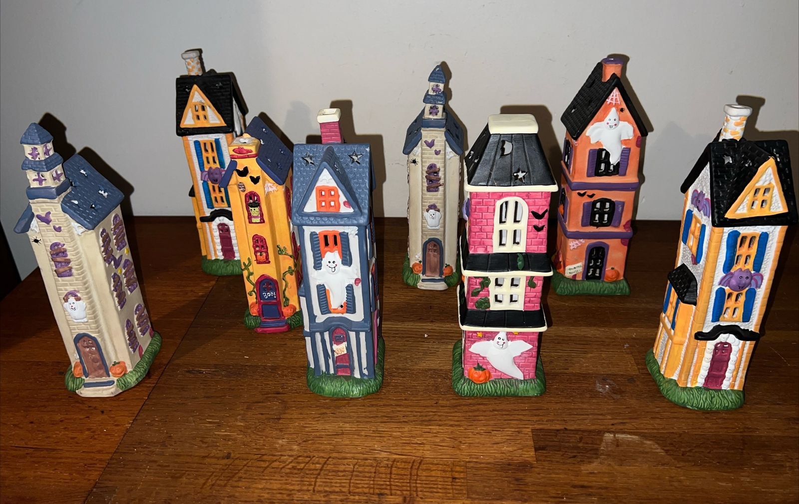 hermitage pottery halloween porcelain tea light Haunted House Villages