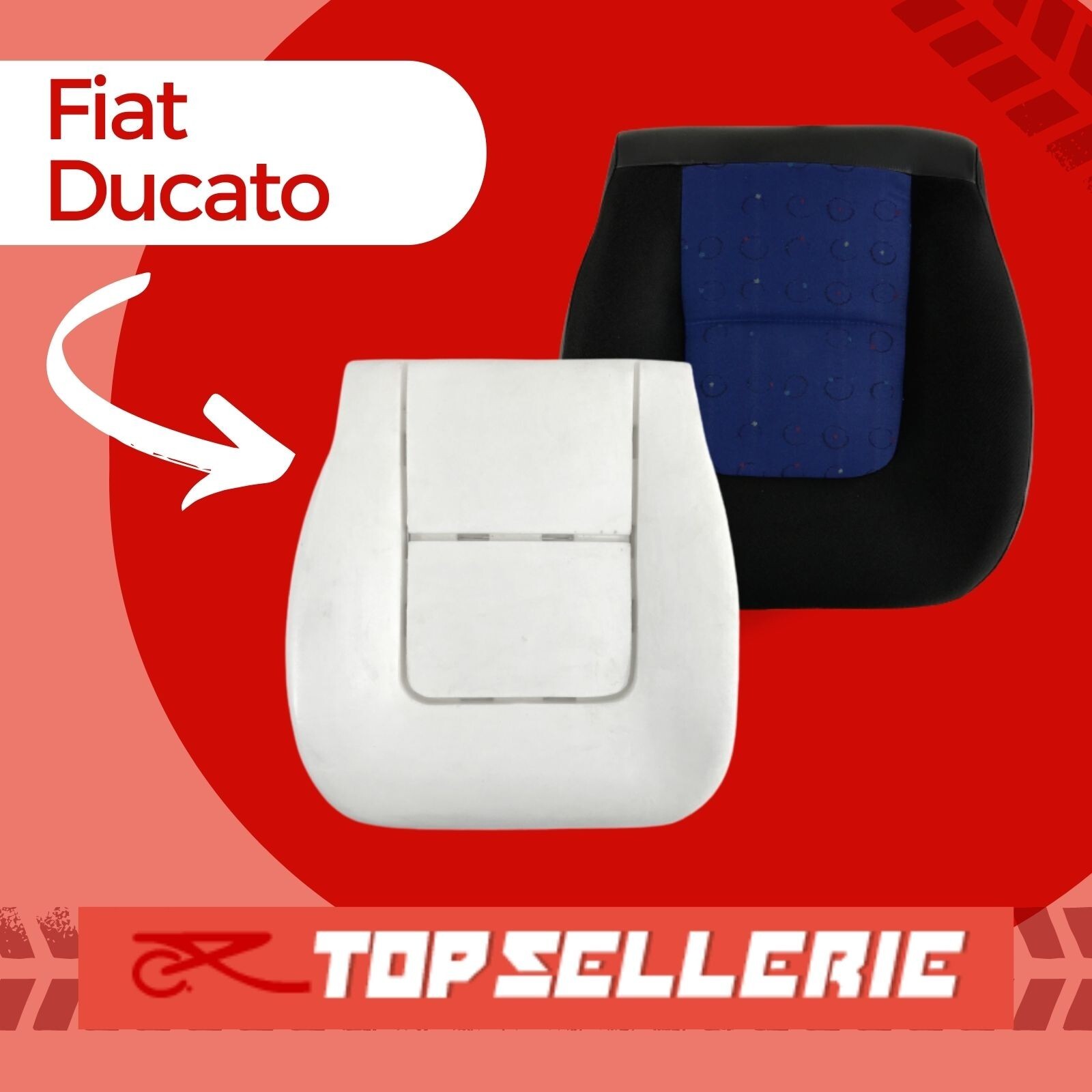 Mousse d'assise Fiat Ducato 1994-2006 et housse de siège pour rénovation utilitaire