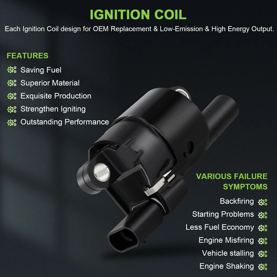 8 Round For 2015-2019 Chevrolet Suburban 5.3L V8 Ignition Coil & Spark Plug - Image 4 of 4