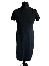 Simon Jersey Navy Short Sleeve Work Dress Size 16 Slim Fit