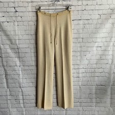 Vintage St. John Sport Beige Tan Knit Pleated Front Trousers Size P