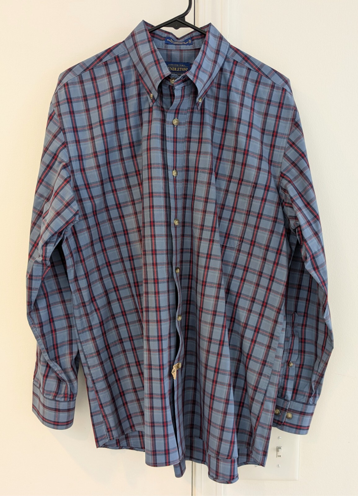 Pendleton Button-Down Shirt in Blue Red Check Pla… - image 4