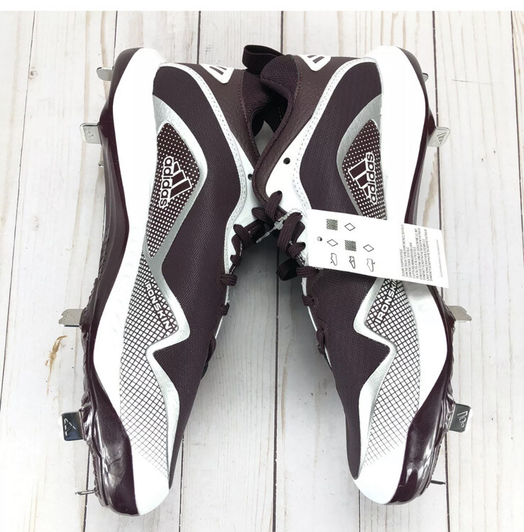 Adidas Icon 6 Bounce Maroon/White Metal Baseball Cleats  display picture 1