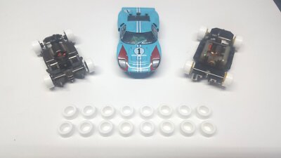 .375 16 Tyco Magnum Mega G+ Life Like Front Silicone Slot Car Tires White  C1