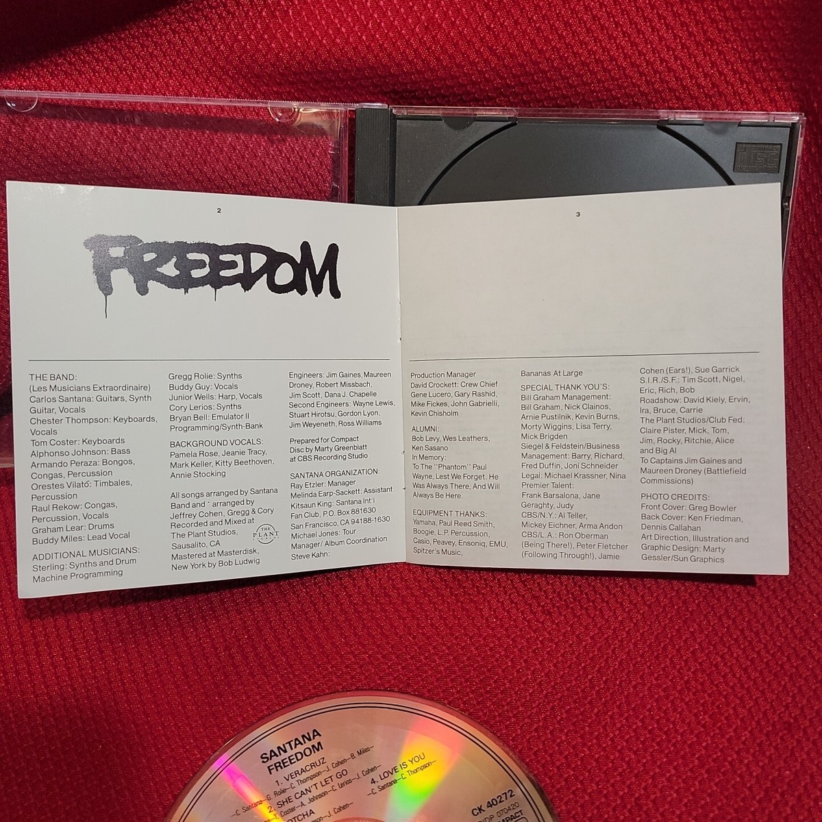 Carlos SANTANA Freedom 1987 audio music compact disc CD 80s 70s