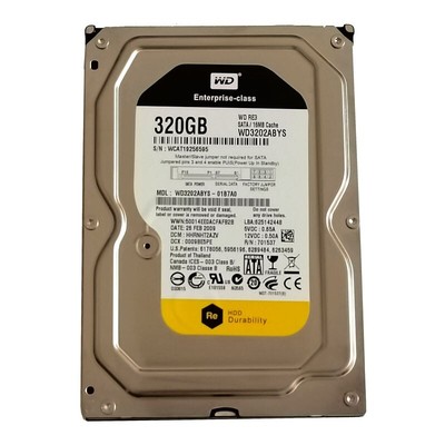 100% New WD 320GB WD3202ABYS-0187A0 7200RPM 16MB SATA 3.5'' HDD Hard Disk Drive