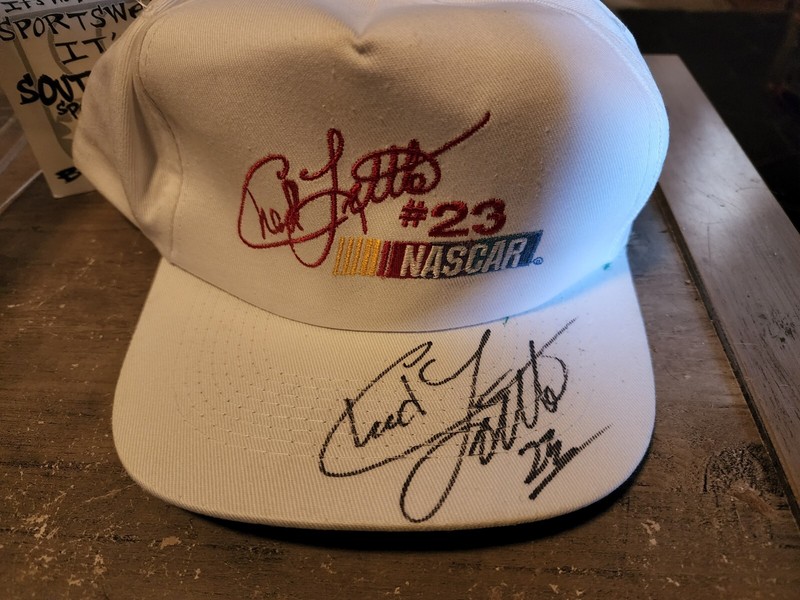 Kc Chad Little #23 nascar Autograph Ball Cap Hat White coa