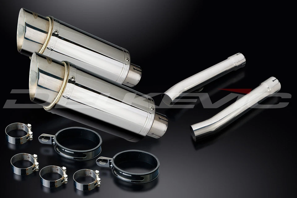 Kit silenciador de escape redondo de acero inoxidable de 8" deslizable Honda CBR1100XX Blackbird 1996-09 Foto 3 de 4