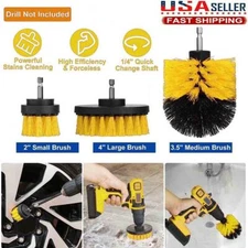 Wheel Tire Rim Scrub Brush Wheel Cleaning Brush Car Detailing Drill Brush Kit US