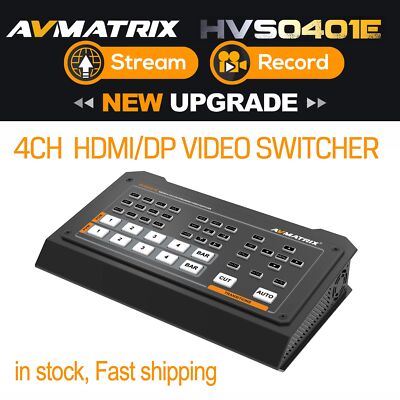 Avmatrix HVS0401E Micro 4-Channel HDMI/DP Multi-camera Video Mixer Switcher USB