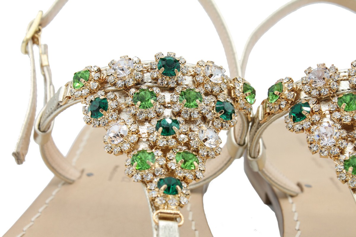 Sandali da donna bassi in cuoio artigianali gioiello infradito