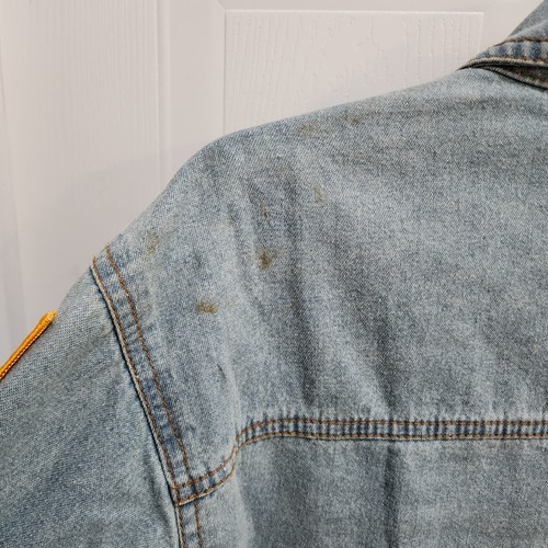 VTG Duke Haband USA Army Jungle Patch Flannel Lined Denim Full Zip Jacket Size M - Picture 14 of 18