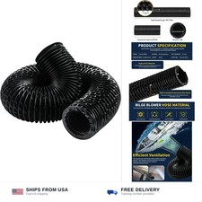 Marine Bilge Blower Hose 3 Inch x 10 Foot Flexible Vent Duct Black PVC
