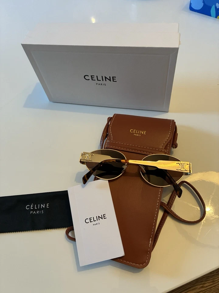 Lunettes De Soleil Celine Triomphe verre de monture marron Neuve / - Photo 2/4