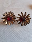 2 LARGE Vintage Atomic Starburst Rhinestone Brooches & Matching Earrings — photo 9