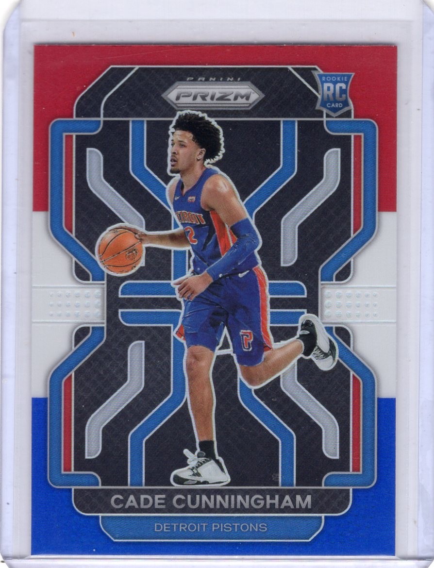 CADE CUNNINGHAM 2021-22 Panini Rookie RED WHITE BLUE PRIZM #282 Pistons