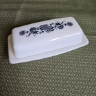 Old Town Blue Onion Pyrex Butter Dish Vintage