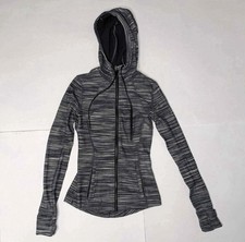 Lululemon Hooded Define Jacket - Nulu Heathered Black White - Women's Size 4