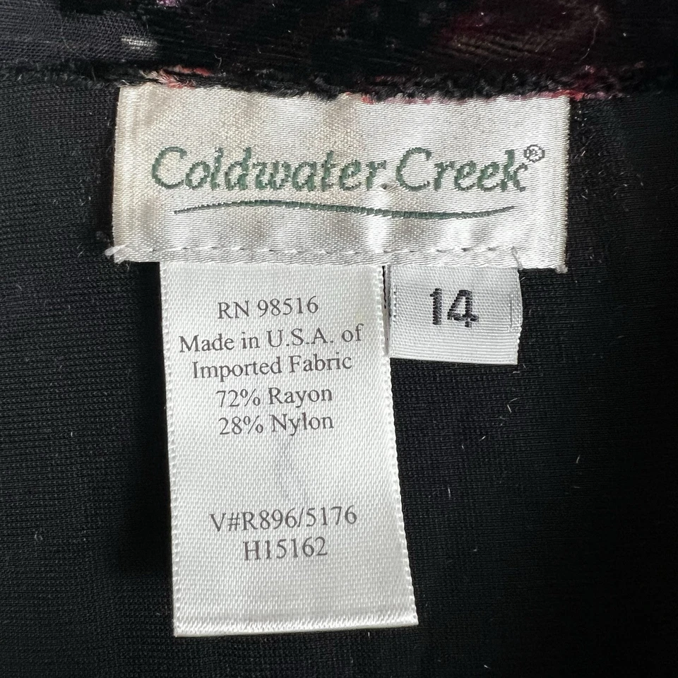 Coldwater Creek 女式 Burnout 天鹅绒掸子纽扣 L Pasley 异想天开的哥特式女巫 — 第 4/4 张图片