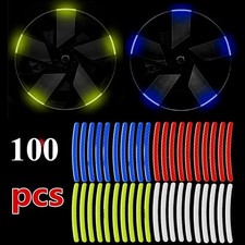 60Pcs Car Motorcycle Wheel Reflective Strips Colorful Hub Stickers Car Styling
