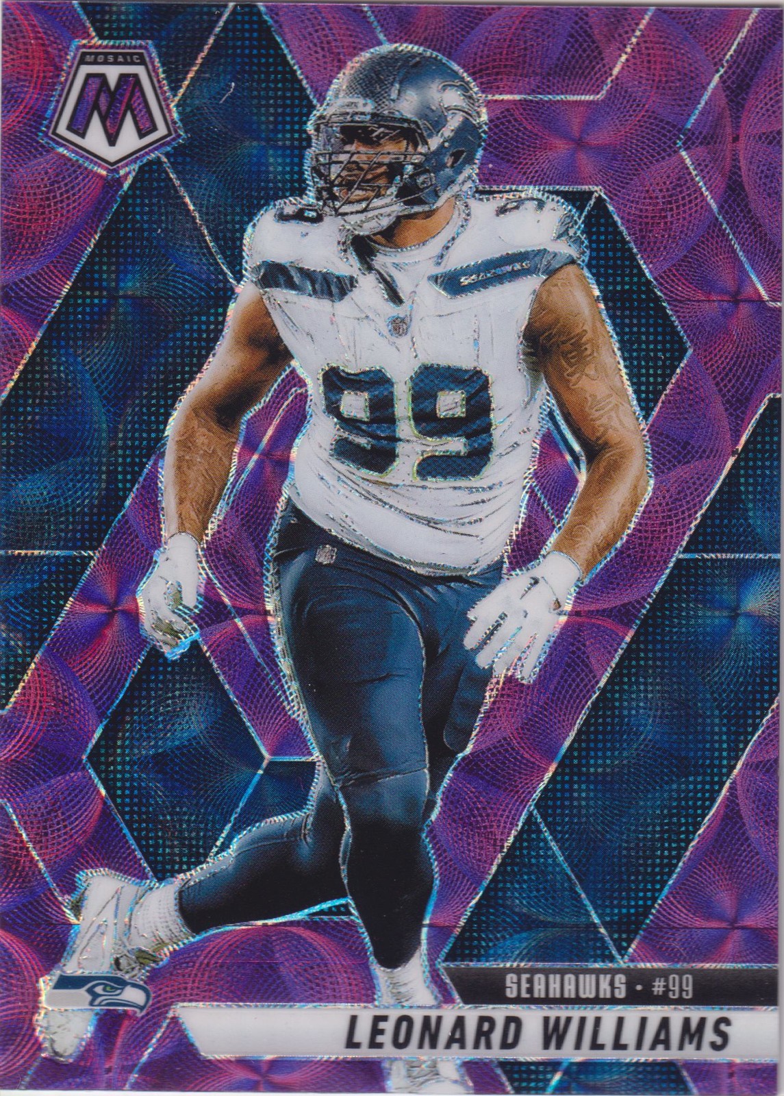 2025 Panini Mosaic #61 Leonard Williams Mosaic Reactive Purple