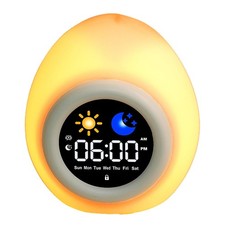 Alarm Clock for Kids Toddlers, Cute Night Light with 6 White Noise Sound3356