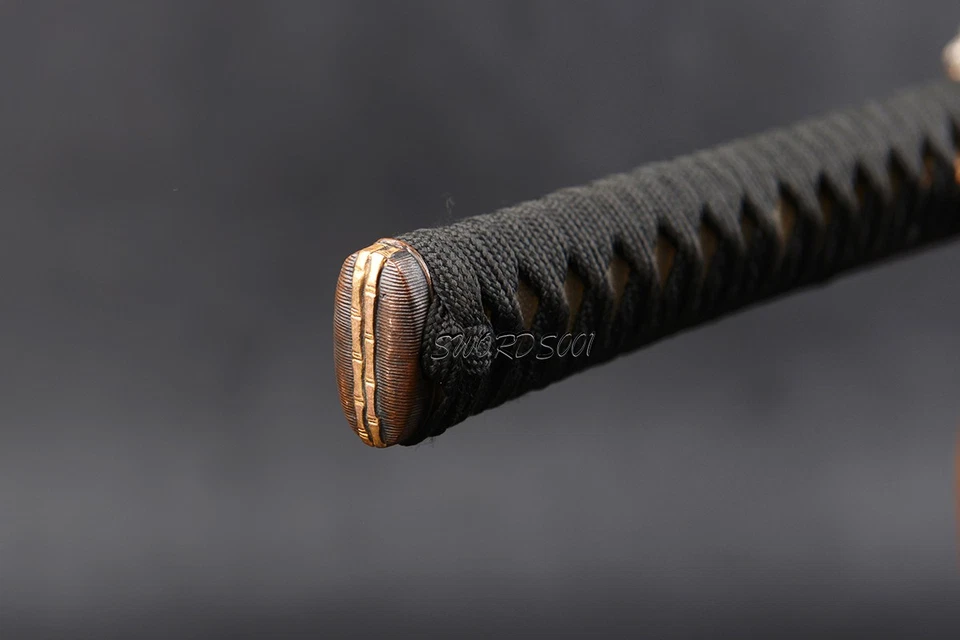 Brass Fittings Japanese Samurai Katana Sword Clay Tempered Kobuse Folded Steel - Image 3 of 4