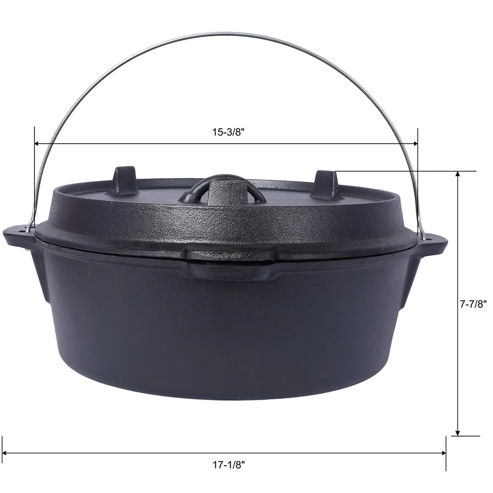 Olla profunda para camping al aire libre para chimenea de camping cocina barbacoa, con estante para olla de hierro Foto 2 de 4