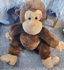 Animal Alley Stuffed Plush Brown Monkey 2009 Large Toy Animal 17"