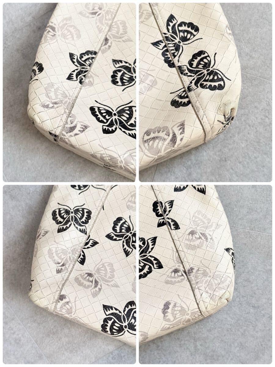 Bottega Veneta Tote Bag Papillon Intreccio Mirage Butterfly, Ivory, 14.4x15.7x3. thumbnail 6