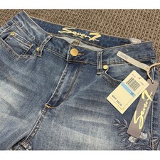 Seven7 Latimer Skinny Jeans Womens 10 Floral Embroidered Stretch MY1258 NWT