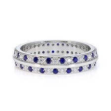 925 Sterling Silver Round 0.70 Ctw Tanzanite  White Topaz Women Engagement Ring