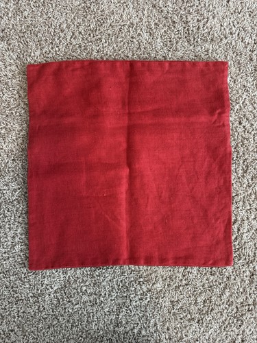 Linen Throw Pillow Covers 18x18 Button Envelope Red Set 2 Pottery Barn - Picture 8 of 8