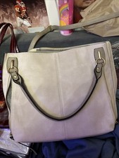 Large Creamy/beige Shoulder Bag W/crossbody Strap