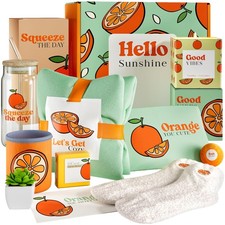 Self Care Package for Women   Thinking of You Self Care Kit, Orange Birthd