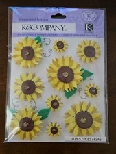K&Company dimensional Sunflower sticker, dimensional sunflower stickers