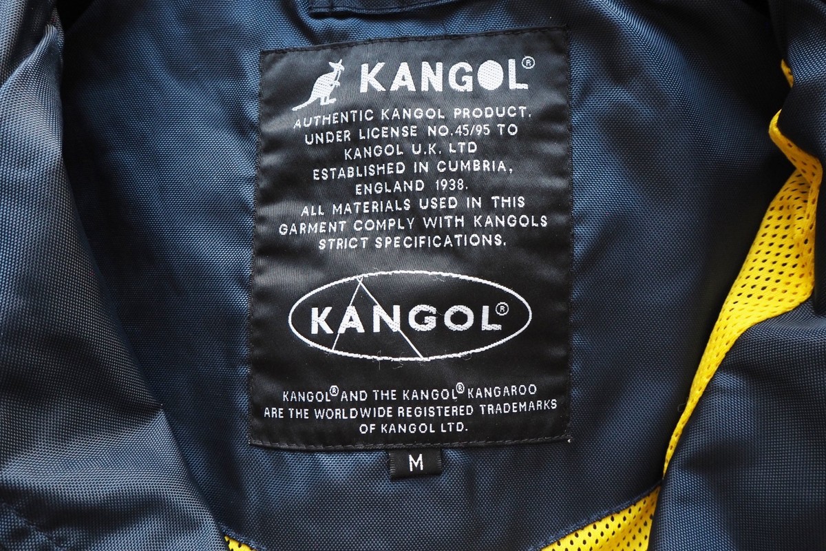 Vintage Kangol Jacket Full Zip Size M Windbreaker Big Logo Blue