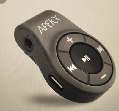 APEKX Bluetooth Audio Adapter Receiver Clip-On Wireless Music Controller...