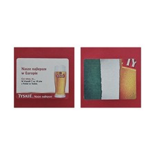 Tyskie roter Streifen Brauerei Bierdeckel Bier