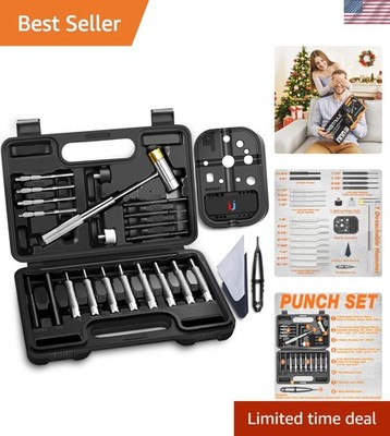 Versatile Punch Set with Superior Steel & Organizer Box for Crafting and Repairs
