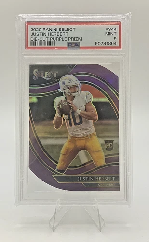2020 Panini Select - Field Level Justin Herbert #344 Purple Prizm Die-Cut (RC)
