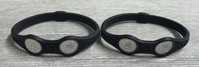 (LOT OF 2) XB- BALANCE XTREME HIGH PERFORMANCE TECH BRACELET ALL BLACK M New
