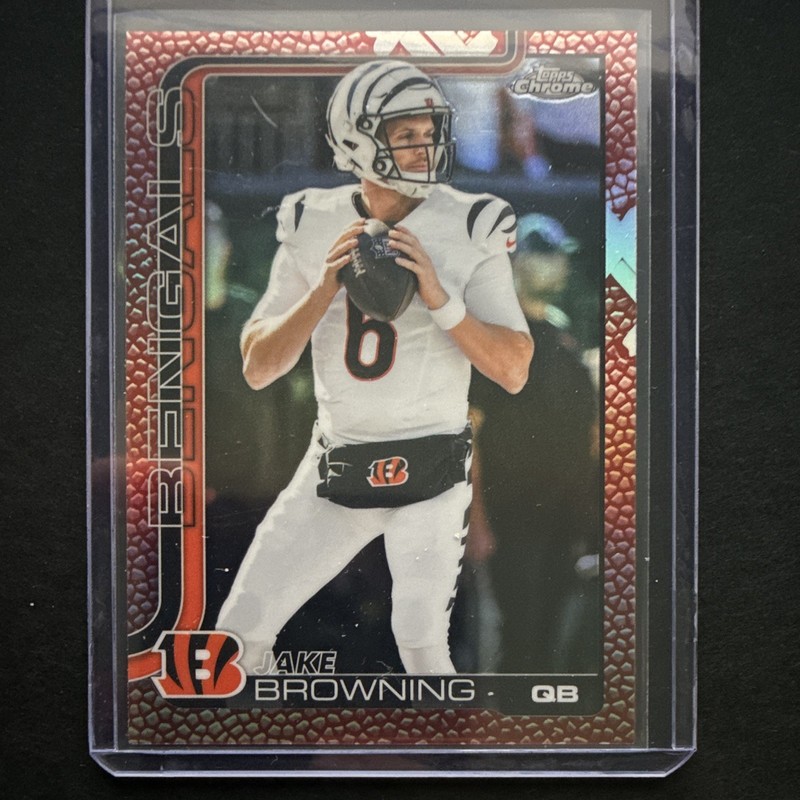 Topps 2025 Topps Chrome Jake Browning Cincinnati Bengals #63 Red Refractor