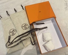 Authentic Hermès Oran Box With  Ribbon And 2 Dust Bags -No Shoes. No Bag.