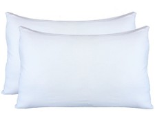 2 Pack Standard Size Jersey Knit Pillow Cases, White, Hidden Zipper, Soft, Bed