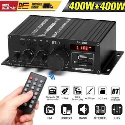 800W HiFi Verstärker Mini Aluminium Audio Stereo Power Amplifier Vorverstärker