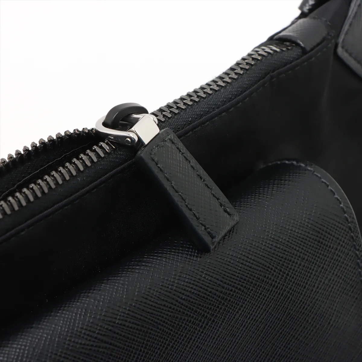 Prada Saffiano x test nylon x leather Waist Bag Black thumbnail 9