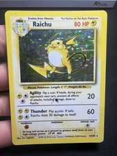 Raichu 14/102 Base Set Unlimited Holo HP Pokemon Card 