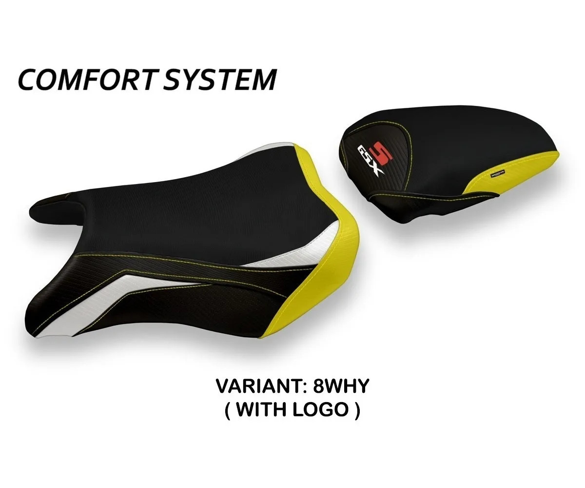 Seat cover Hokota SColor Comfort White-Giallo TPZ SUZUKI GSX S 750 2017 2021 13p
