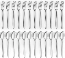 Forks and Spoons Set - 24Pcs Silverware Set, Food Grade Stainless Steel Silverwa